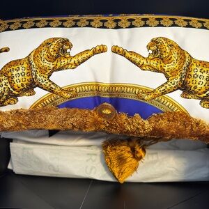 Versace baroque Gold and Blue Leopard  shoulder bag